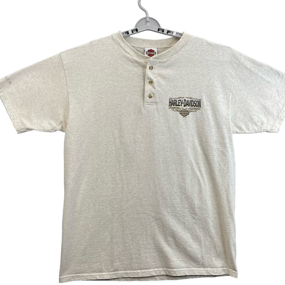Harley-Davidson T-Shirt Men Size XL Cream 2007 Kenosha WI